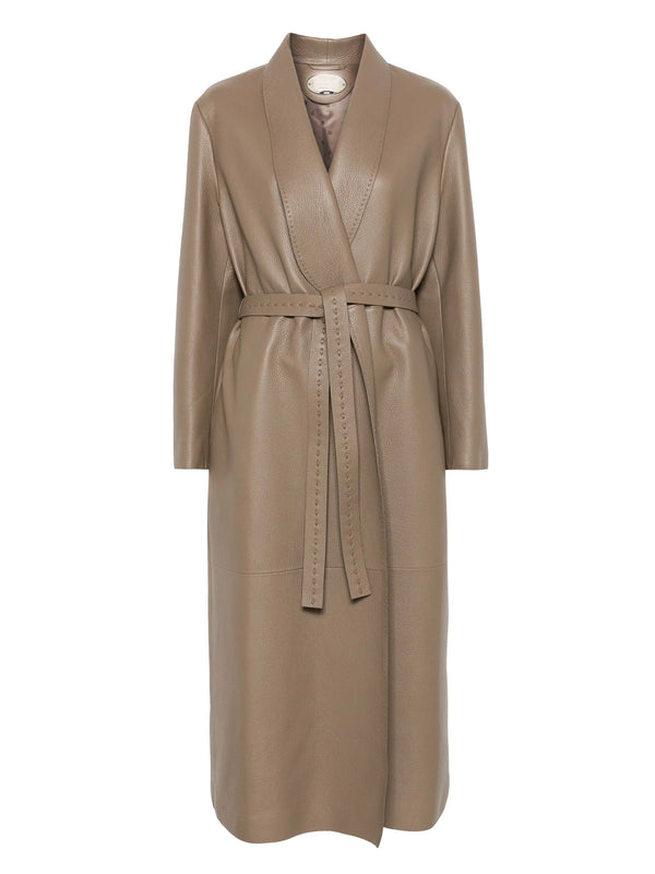 Green leather coat