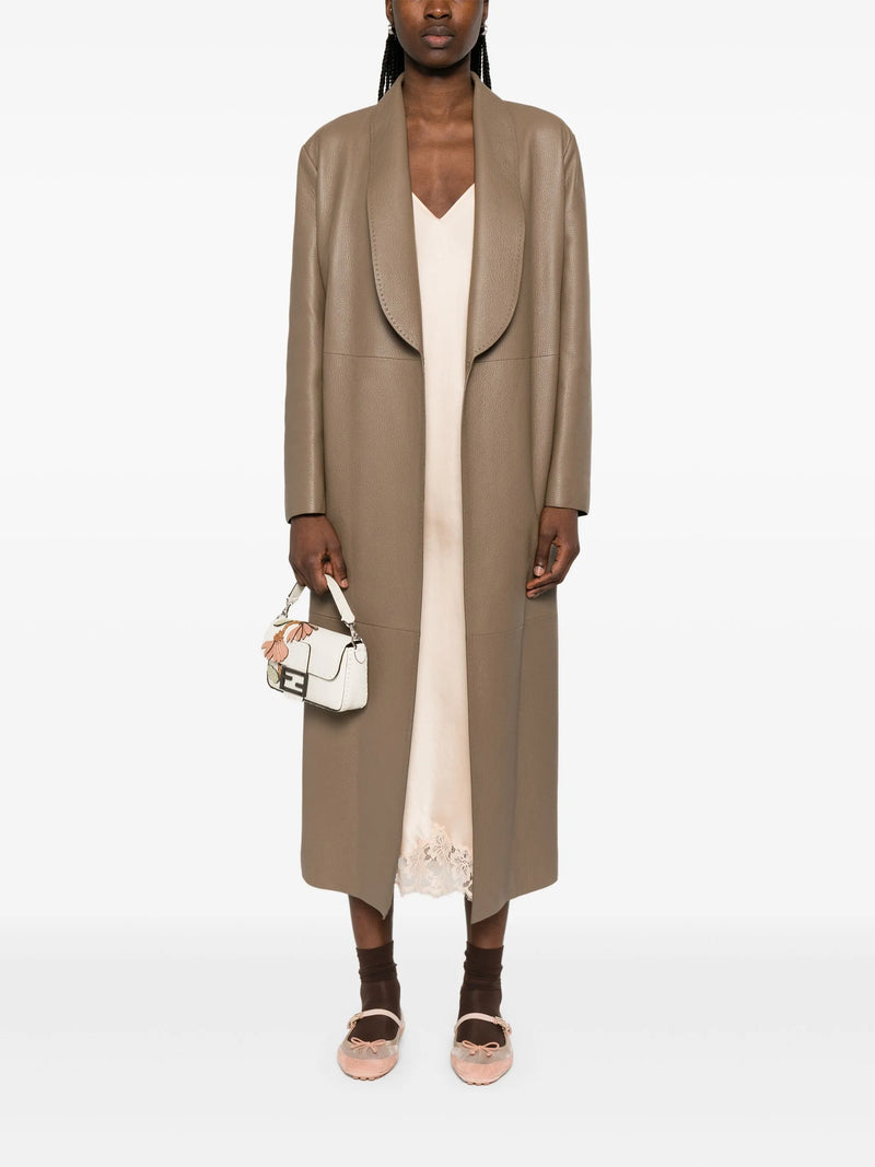 Green leather coat