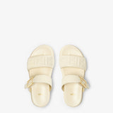 White nappa leather slides