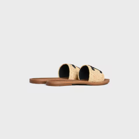 CELINE LYMPIA MULE IN RAFFIA