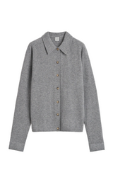 Raglan-sleeve cashmere cardigan grey melange