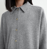 Raglan-sleeve cashmere cardigan grey melange