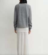 Raglan-sleeve cashmere cardigan grey melange