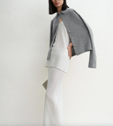 Raglan-sleeve cashmere cardigan grey melange