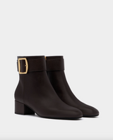 Boucle Bootie in Brown Leather