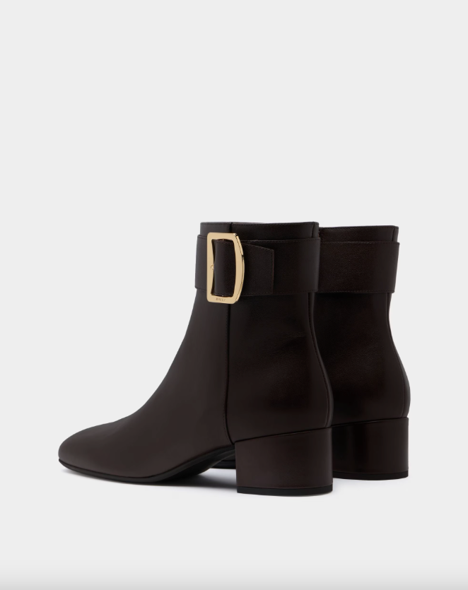 Boucle Bootie in Brown Leather