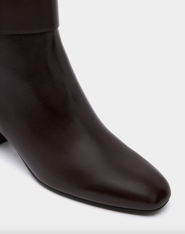 Boucle Bootie in Brown Leather