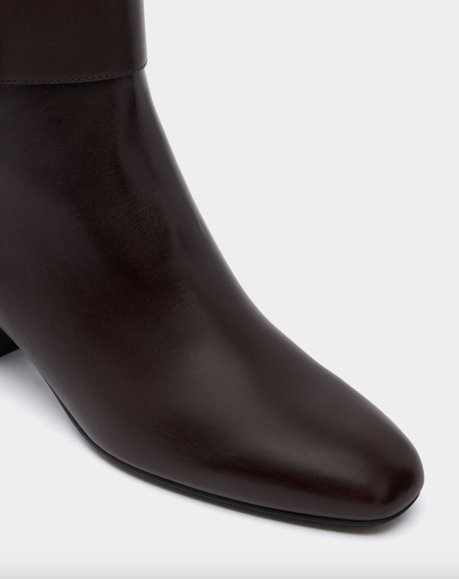 Boucle Bootie in Brown Leather