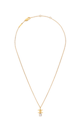 Triomphe Twinkle Necklace in Strass and Brass with Gold Finish