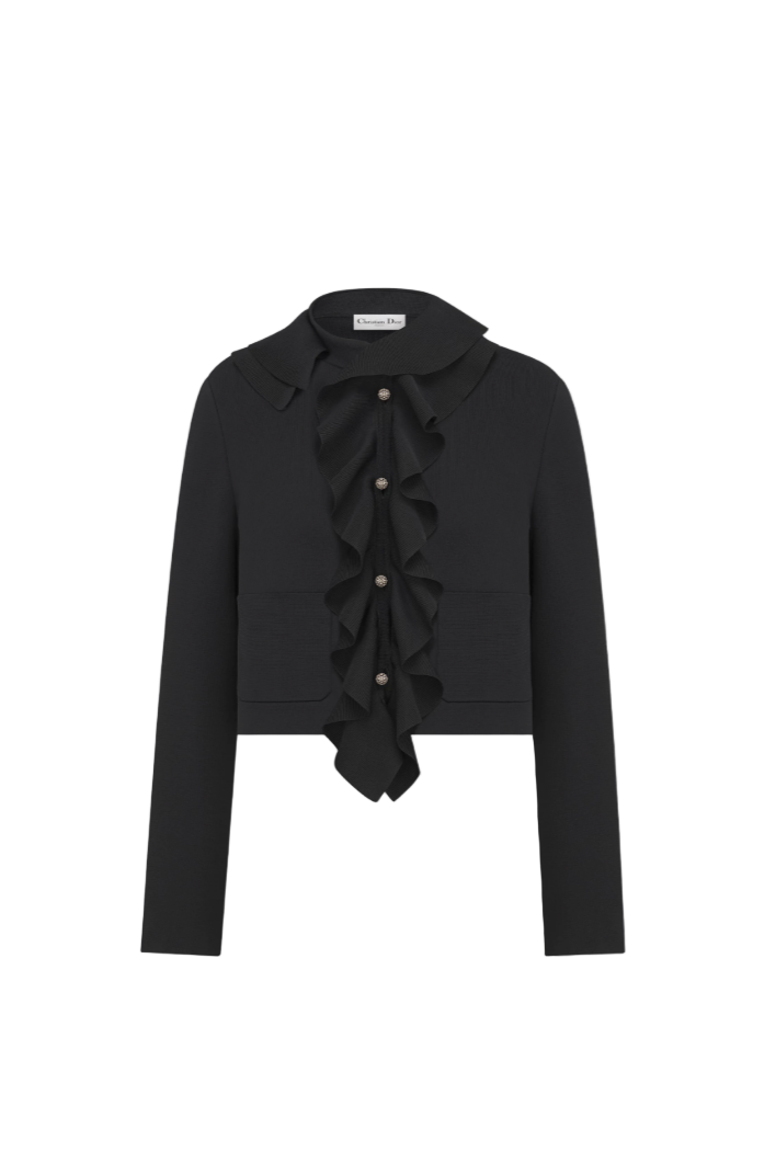 Cropped Jacket with Removable Ruched Collar