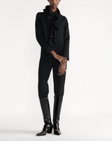 Cropped Jacket with Removable Ruched Collar