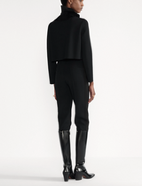 Cropped Jacket with Removable Ruched Collar