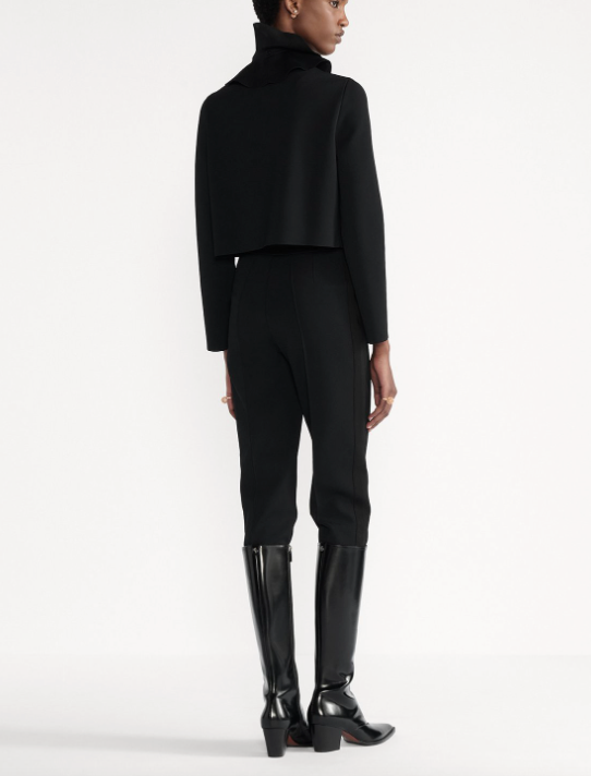 Cropped Jacket with Removable Ruched Collar