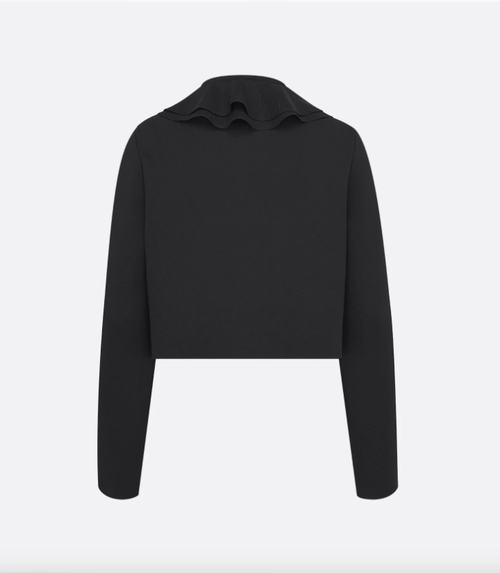 Cropped Jacket with Removable Ruched Collar