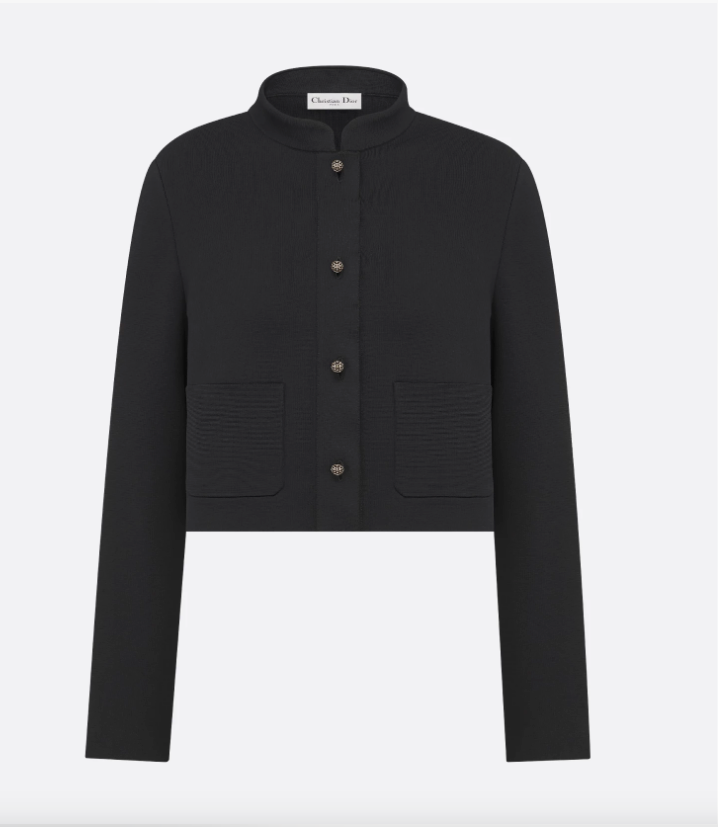 Cropped Jacket with Removable Ruched Collar