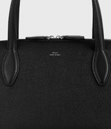 Medium grained-leather day tote black