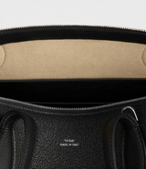 Medium grained-leather day tote black