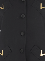 Compact drap coat with v gold