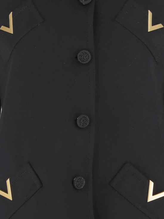 Compact drap coat with v gold