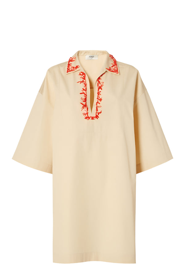 Beige poplin dress