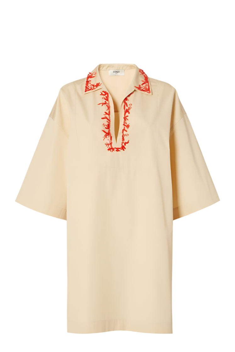 Beige poplin dress
