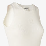White silk and cotton top