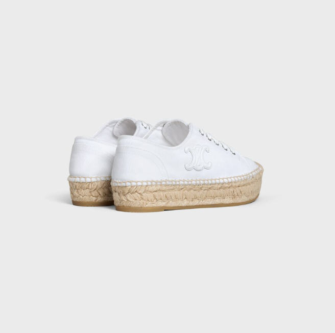 LES ESPADRILLES CELINE LACE-UP IN CANVAS AND CALFSKIN