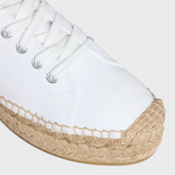 LES ESPADRILLES CELINE LACE-UP IN CANVAS AND CALFSKIN