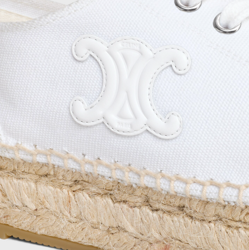 LES ESPADRILLES CELINE LACE-UP IN CANVAS AND CALFSKIN