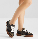 Canvas low-tops with black suede