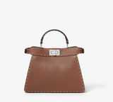 Multicolour sage Selleria bag with 556 hand-sewn topstitches