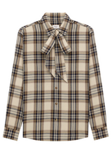 CASSANDRE lavallière shirt in cotton tartan