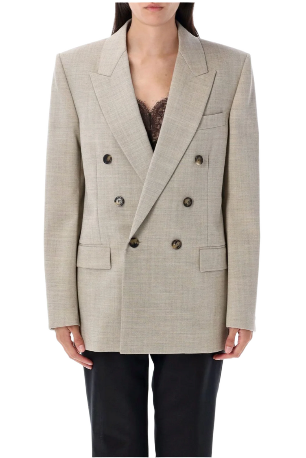 コート Stellina Bianca Coat 10y Luxe Alpaca Windowpane Stand Collar Coat | EILEEN FISHER