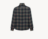 lavallière blouse in tartan silk charmeuse