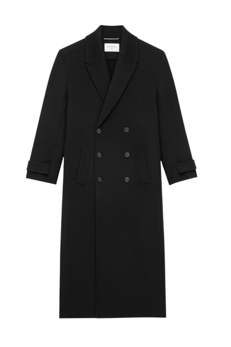 long coat in brushed cashmere and wool