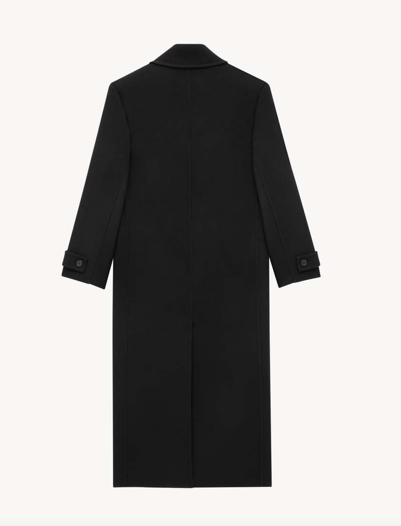 long coat in brushed cashmere and wool