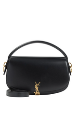 Saint Laurent Logo Plaque Foldover Top Tote Bag