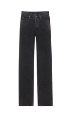 v-waist long baggy jeans in 90's french black denim
