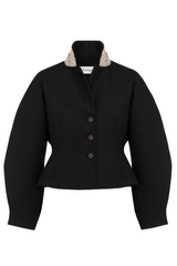 Fitted Jacket with Puff Sleeves