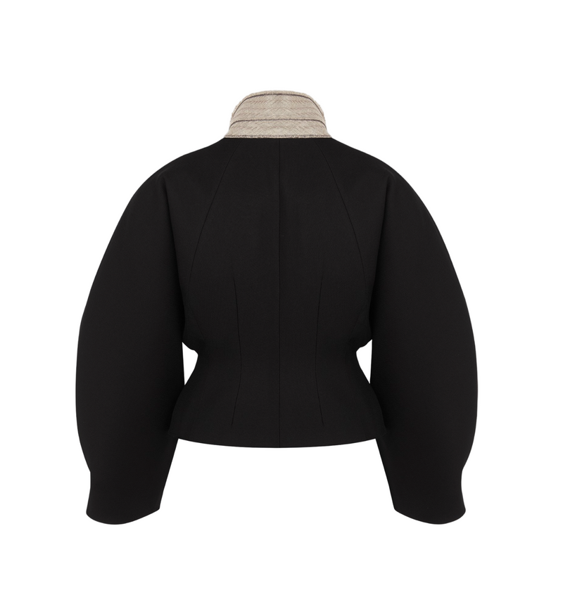 Fitted Jacket with Puff Sleeves