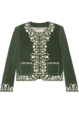embroidered chelsea jacket in velvet