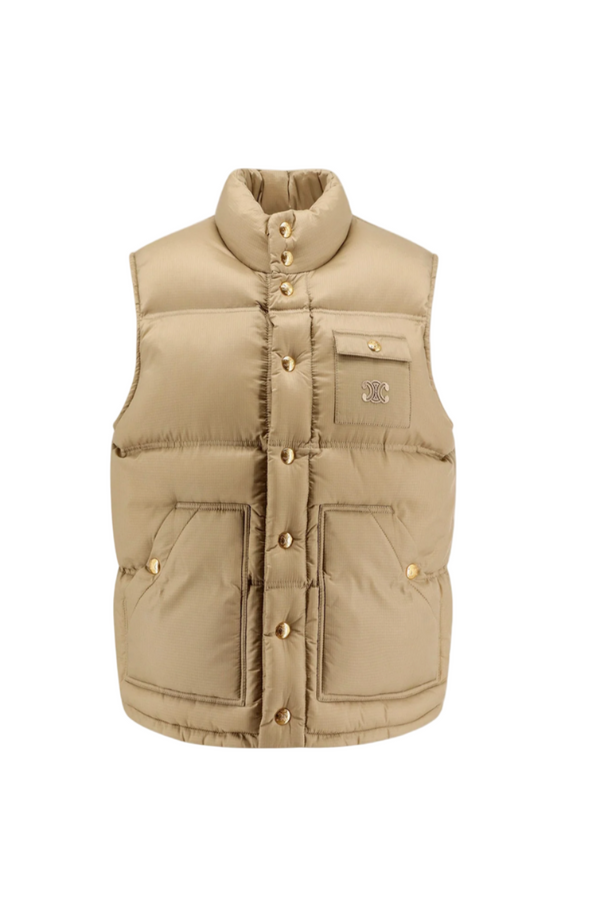Sleeveless Down Jacket With Triomphe Patch