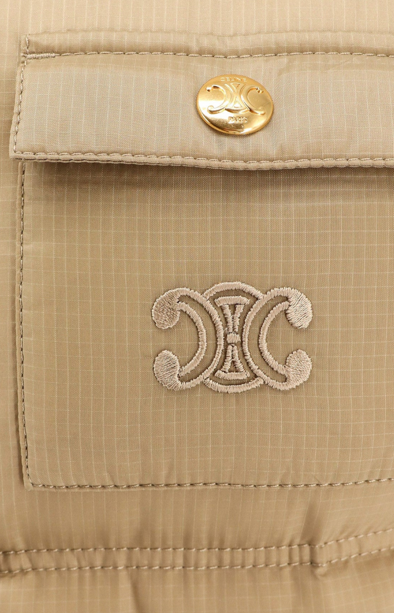 Sleeveless Down Jacket With Triomphe Patch
