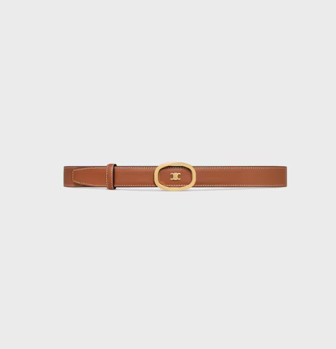 Medium 25mm reversible celine alix belt in taurillon and natural calfskin