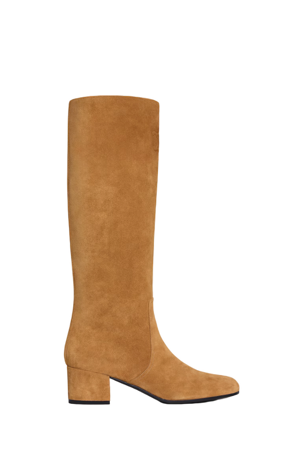 Les bottes celine triomphe high boot in suede calfskin
