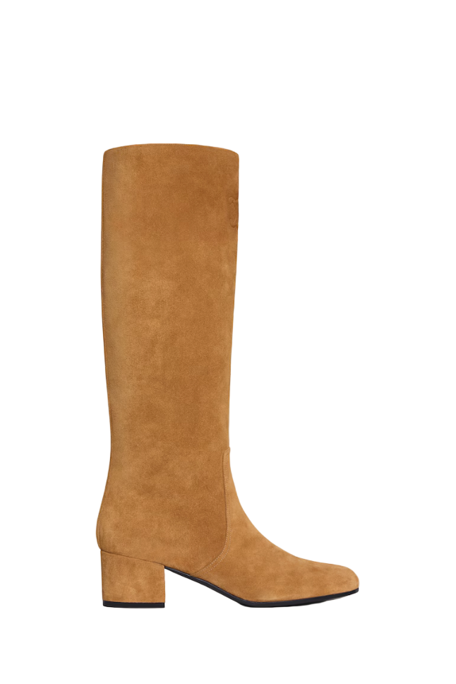 Les bottes celine triomphe high boot in suede calfskin