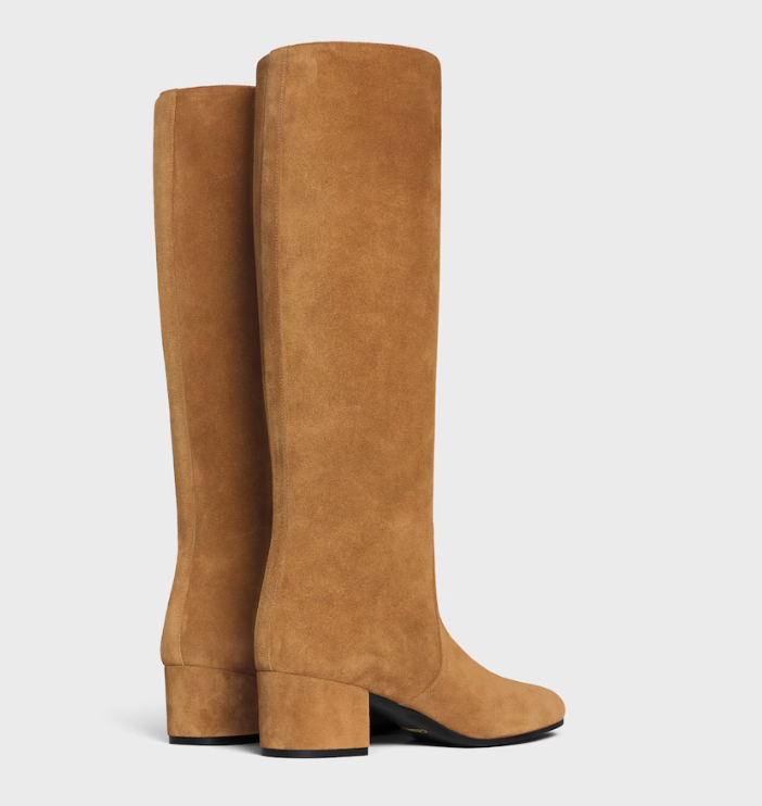 Les bottes celine triomphe high boot in suede calfskin