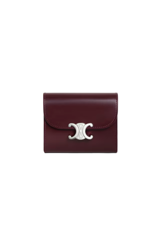 Small flap wallet triomphe in shiny calfskin