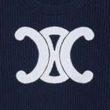 Crew neck sweater in ribbed wool