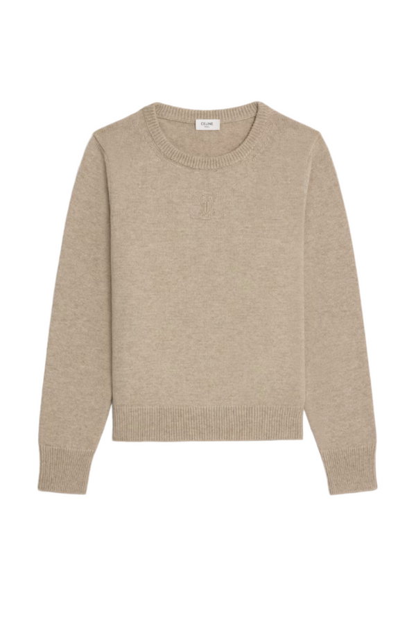 Crew neck sweater in heritage cashmere